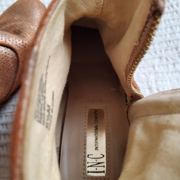 NWOT - INC Goldshine Leather Booties - Picture 9 of 12